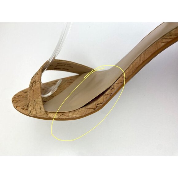 BP Cork Block Heeled Open Toe Strappy Slingback Sandals Size 9 - Picture 10 of 12